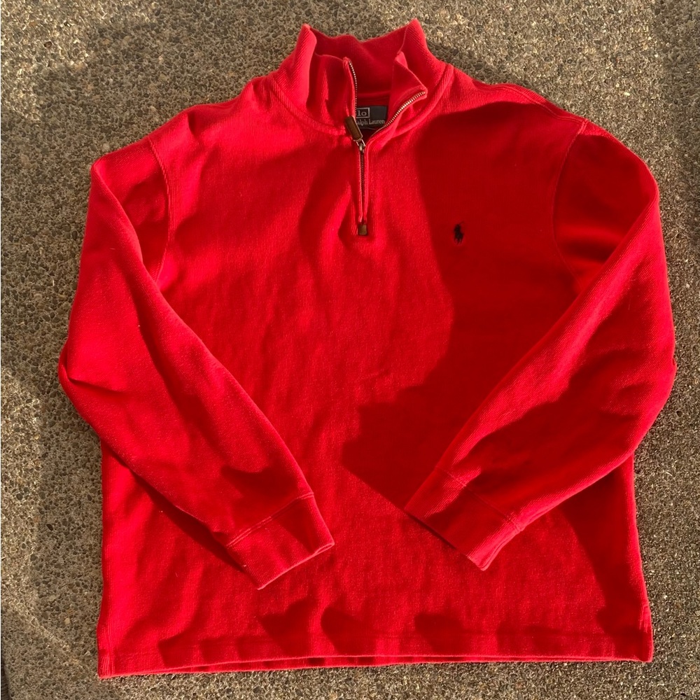 Polo by Ralph Lauren Polo knit Quarter-Zip up Pullover red XL